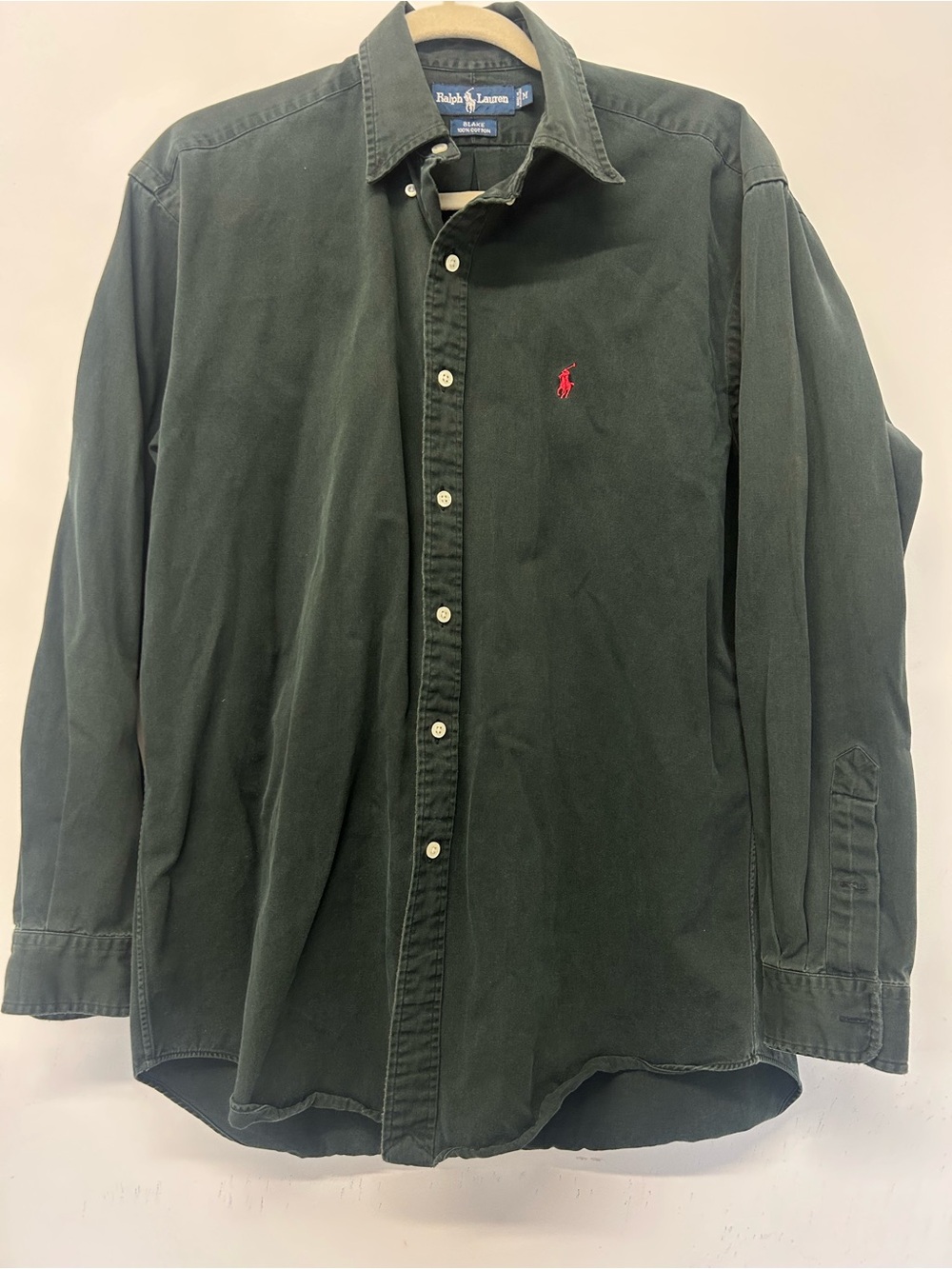Men’s Ralph Lauren Men's Black Button-Down Shirt with Red Pony